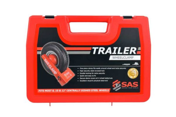 SAS Trailer Clamp Wheel Clamp Red Plastic Case 9900011