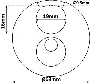 8300033 DC70 Disc Padlock diagram