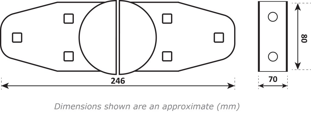 8521000 Universal Security Hasp Dimensions
