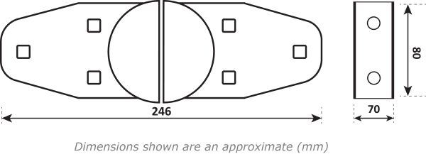 8521000 Universal Security Hasp Dimensions